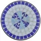Мозаечна странична масичка за цветя, синьо-бяла