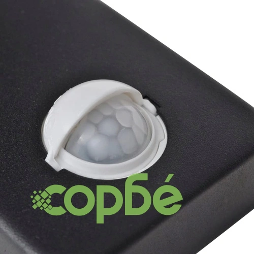 LED стенна лампа, инокс, цилиндрична форма, черна, със сензор ➤ топ цена ➤ sorbe.bg