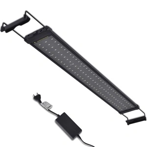LED регулируема синьобяла лампа за поставяне на аквариум, 74,5-97,5см