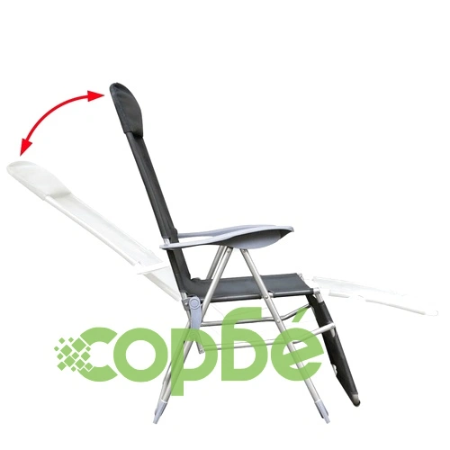 Сгъваеми градински столове, 2 бр, алуминий и Textilene, сиви ➤ топ цена ➤ sorbe.bg