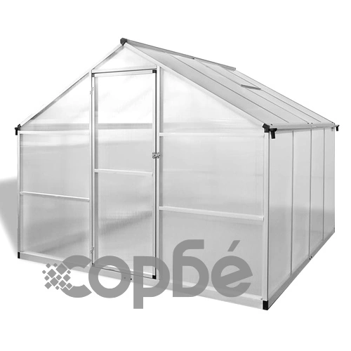 Подсилена алуминиева оранжерия с опорна рамка 6,05 м² ➤ топ цена ➤ sorbe.bg