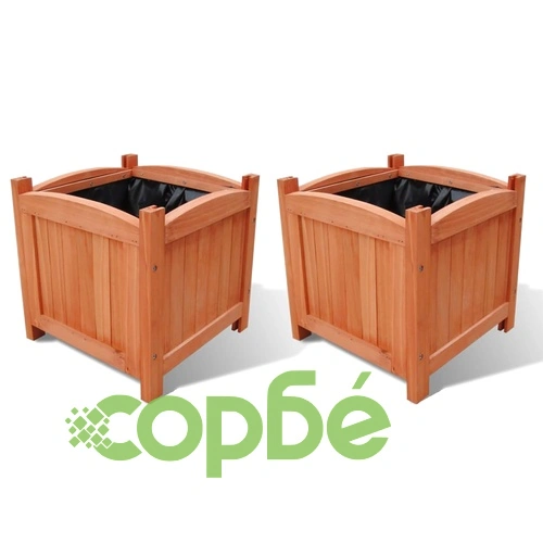 Дървени повдигнати лехи, 30х30х30 см, комплект от 2 ➤ топ цена ➤ sorbe.bg