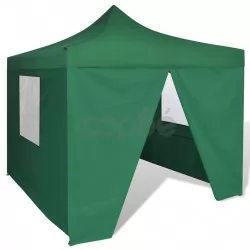 Сгъваема шатра 3 х 3 м, с 4 стени, зелена 