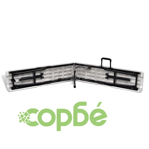 Сгъваеми градински пейки, 2 бр, 180 см, HDPE, бели ➤ топ цена ➤ sorbe.bg