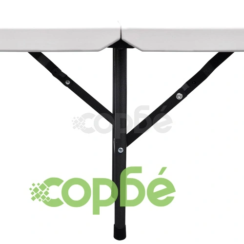 Сгъваеми градински пейки, 2 бр, 180 см, HDPE, бели ➤ топ цена ➤ sorbe.bg