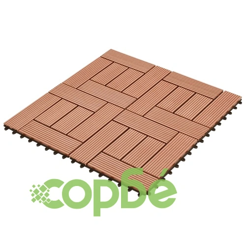WPC декинг плочки за 1 кв. м, 11 бр, 30 x 30 см, кафяви ➤ топ цена ➤ sorbe.bg