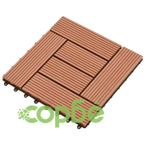 WPC декинг плочки за 1 кв. м, 11 бр, 30 x 30 см, кафяви ➤ топ цена ➤ sorbe.bg
