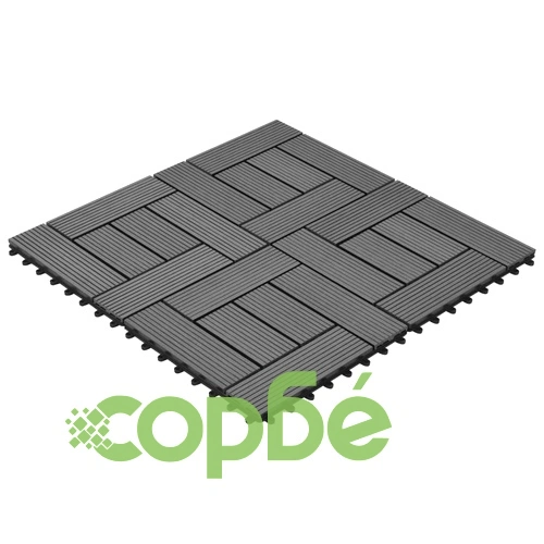 WPC декинг плочки за 1 кв. м, 11 бр, 30 x 30 см, сиви  ➤ топ цена ➤ sorbe.bg