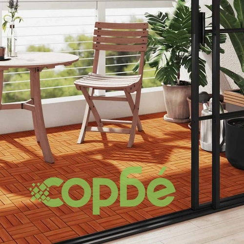 Декинг плочки, акациево дърво, 30 x 30 см - 10 броя ➤ топ цена ➤ sorbe.bg