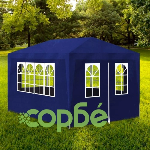 Шатра за партита, синя, 4 стени, 3х4 м ➤ топ цена ➤ sorbe.bg