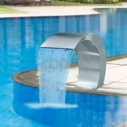Градински фонтан за басейн, неръждаема стомана, 45x30x60 см  