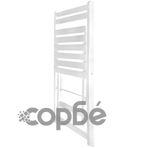 Бистро комплект от 3 части, акациево дърво масив, бял ➤ топ цена ➤ sorbe.bg