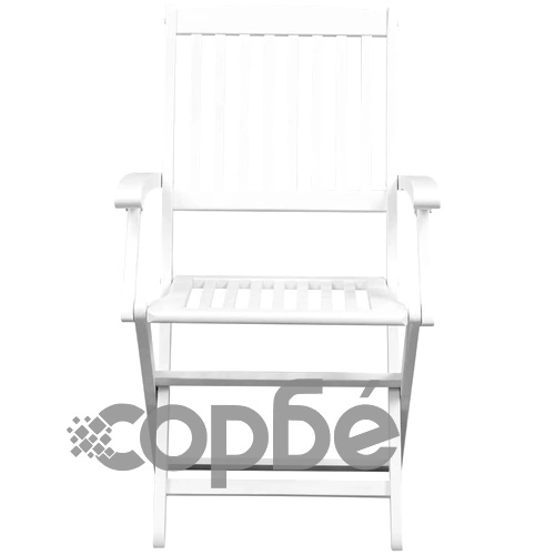 Сгъваеми градински столове, 2 бр, акация масив, бели ➤ топ цена ➤ sorbe.bg