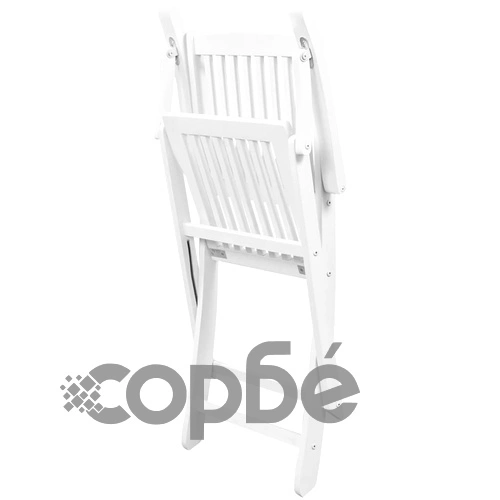 Сгъваеми градински столове, 2 бр, акация масив, бели ➤ топ цена ➤ sorbe.bg