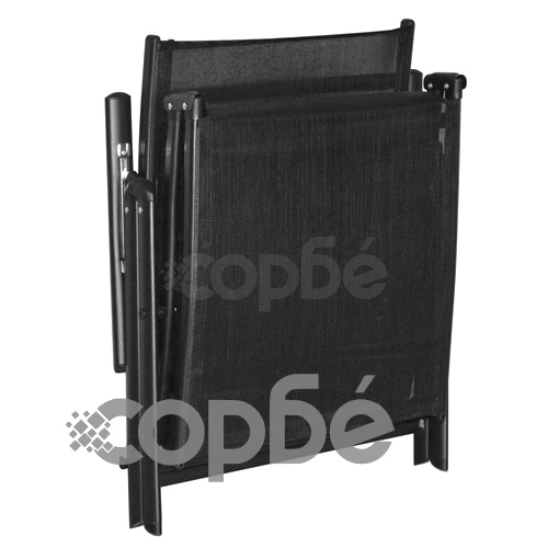 Сгъваеми градински столове, 9 бр, алуминиеви, черни ➤ топ цена ➤ sorbe.bg