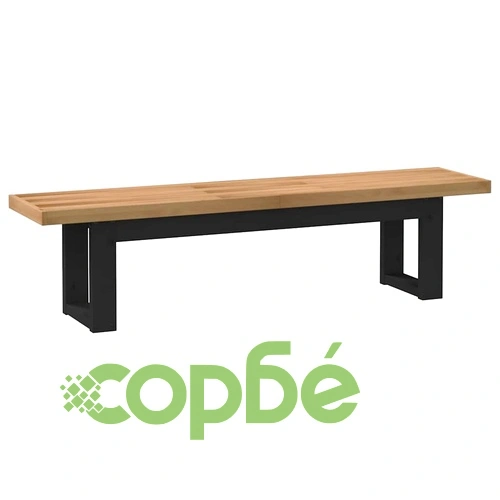 Трапезна пейка NOAIN с U-образни крака масивна дървесина бор ➤ топ цена ➤ sorbe.bg