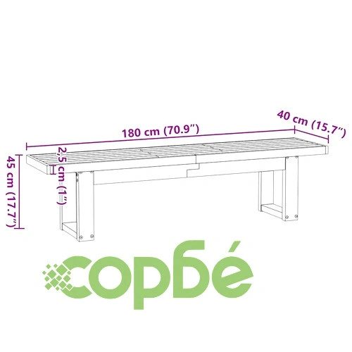 Трапезна пейка NOAIN с U-образни крака масивна дървесина бор ➤ топ цена ➤ sorbe.bg