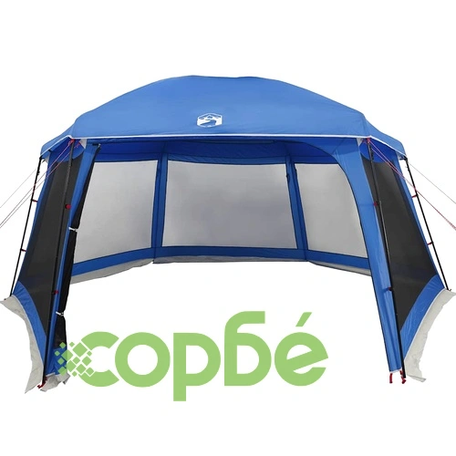Шатра за басейн с подвижна муха & Мрежести стени Azure Blue ➤ топ цена ➤ sorbe.bg