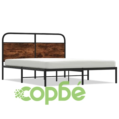 Рамка за легло без матрак 140x190 см опушен дъб инженерно дърво ➤ топ цена ➤ sorbe.bg