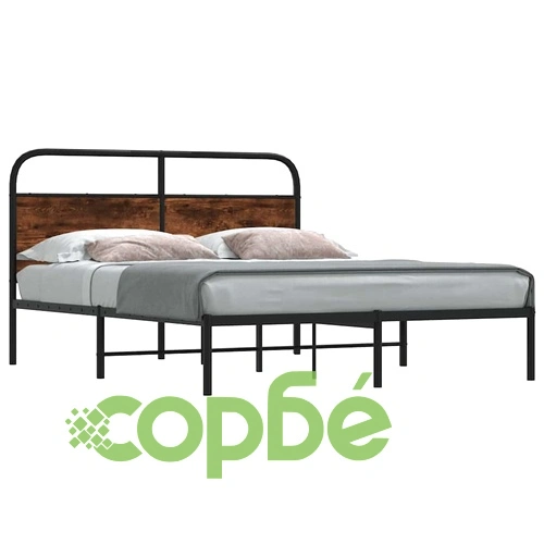 Рамка за легло без матрак 140x190 см опушен дъб инженерно дърво ➤ топ цена ➤ sorbe.bg