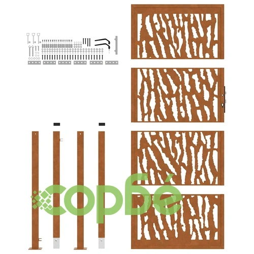 Градинска порта 105x205 cm Изветряла стомана Trace Design ➤ топ цена ➤ sorbe.bg