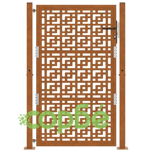 Градинска порта 105x155cm Кръстовиден дизайн атмосферна стомана ➤ топ цена ➤ sorbe.bg