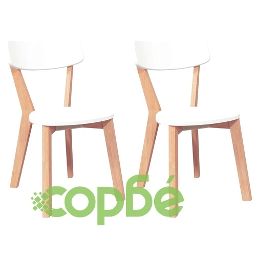 трапезни столове 2 бр. масивна дървесина гума ➤ топ цена ➤ sorbe.bg