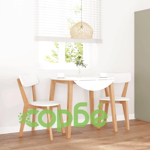 трапезни столове 2 бр. масивна дървесина гума ➤ топ цена ➤ sorbe.bg