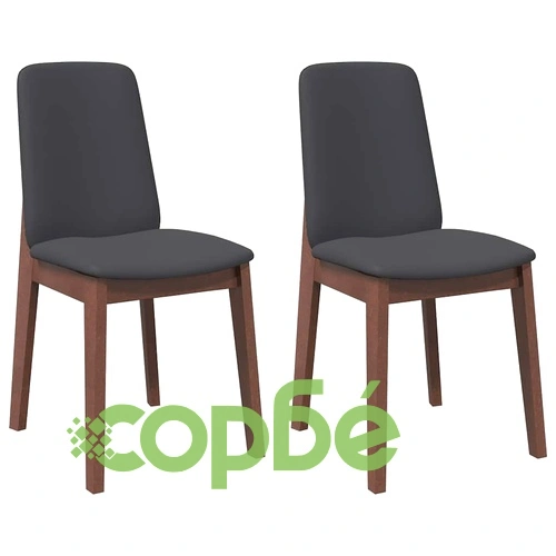Трапезни столове с възглавници 2бр Кафяв масивна дървесина гума ➤ топ цена ➤ sorbe.bg