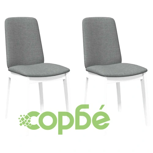 Трапезни столове с възглавници 2 бр Бяла масивна дървесина гума ➤ топ цена ➤ sorbe.bg