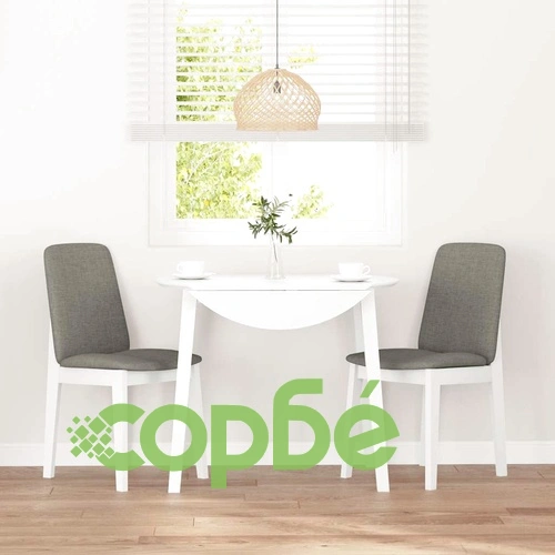 Трапезни столове с възглавници 2 бр Бяла масивна дървесина гума ➤ топ цена ➤ sorbe.bg