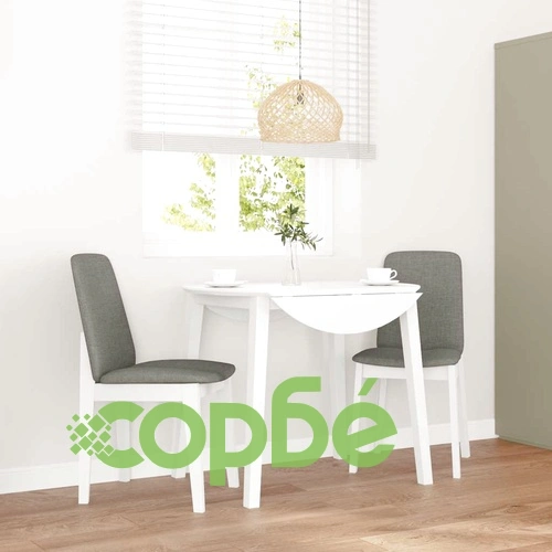 Трапезни столове с възглавници 2 бр Бяла масивна дървесина гума ➤ топ цена ➤ sorbe.bg