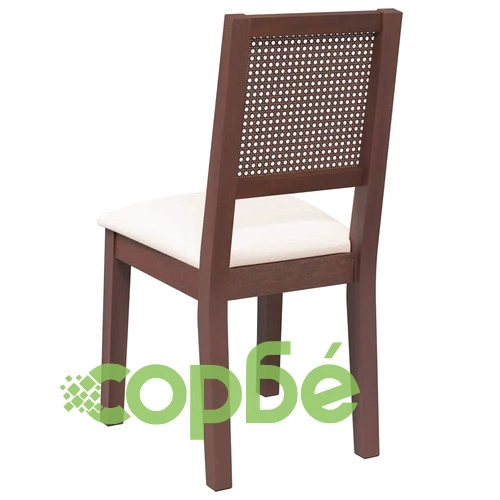 Трапезни столове с възглавници 2бр Кафяв масивна дървесина гума ➤ топ цена ➤ sorbe.bg