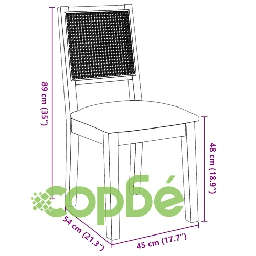 Трапезни столове с възглавници 2бр Кафяв масивна дървесина гума ➤ топ цена ➤ sorbe.bg