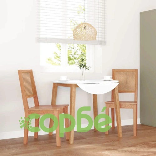 трапезни столове 2 бр. масивна дървесина гума ➤ топ цена ➤ sorbe.bg