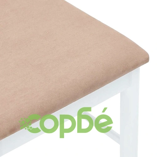 Трапезни столове с възглавници 2 бр Бяла масивна дървесина гума ➤ топ цена ➤ sorbe.bg