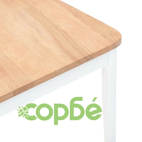 трапезни столове 2 бр. бяла масивна дървесина гума ➤ топ цена ➤ sorbe.bg