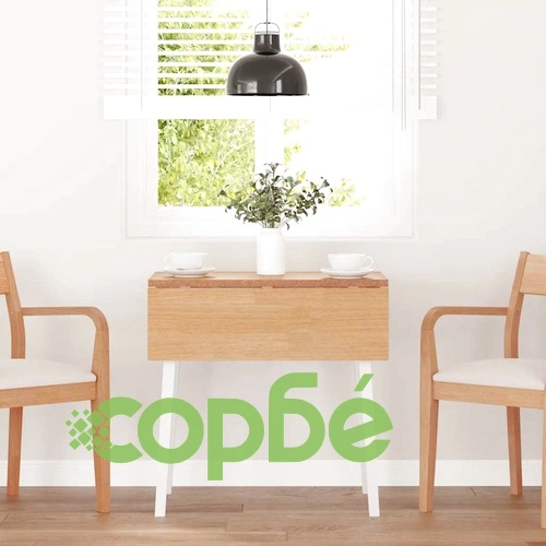 трапезна маса бяла масивна дървесина гума ➤ топ цена ➤ sorbe.bg