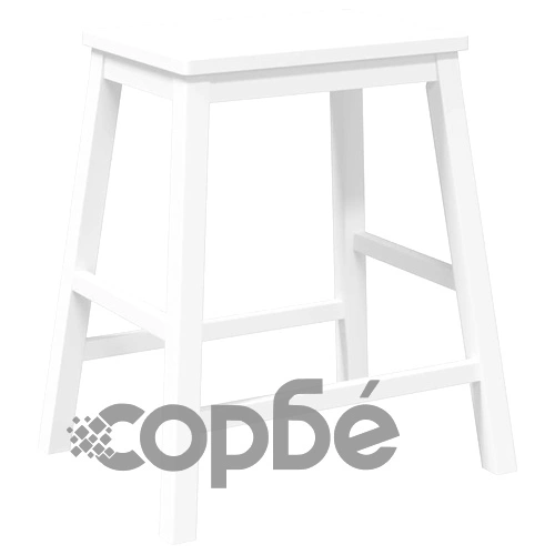 Бар столове 2 бр Бяла масивна дървесина гума ➤ топ цена ➤ sorbe.bg