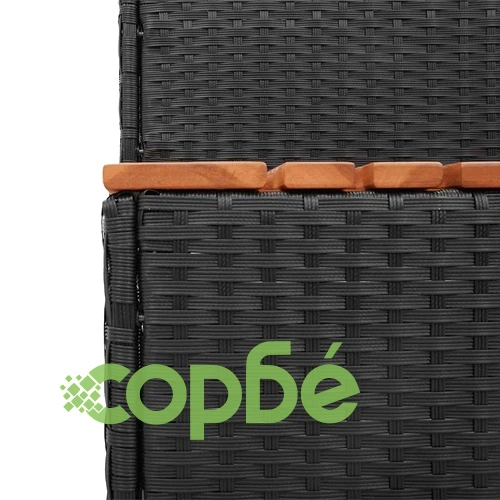 Стъпало за джакузи Black 100x50x50,5 cm Поли ратан ➤ топ цена ➤ sorbe.bg