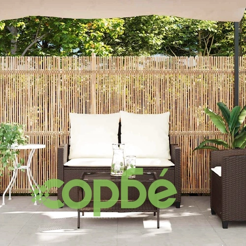Градински диван с 2 седалки и възглавници&Маса Кафяв поли ратан ➤ топ цена ➤ sorbe.bg