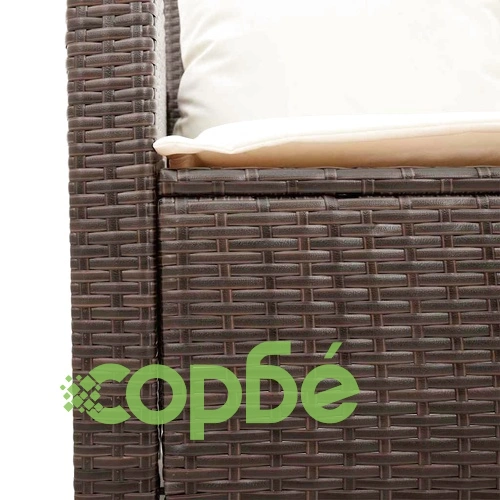 Градински диван с 2 седалки и възглавници&Маса Кафяв поли ратан ➤ топ цена ➤ sorbe.bg