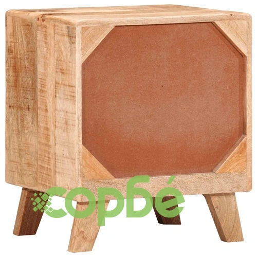 Нощно шкафче 2 бр. 40x32x46 см Масивна дървесина Грубо манго ➤ топ цена ➤ sorbe.bg