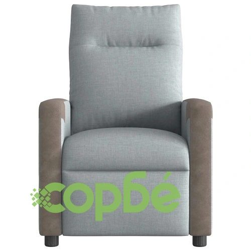Масажен реклайнер стол, светлосив, текстил ➤ топ цена ➤ sorbe.bg