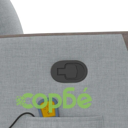 Масажен реклайнер стол, светлосив, текстил ➤ топ цена ➤ sorbe.bg