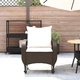 Градински люлеещ стол с възглавници кафяв полиратан