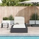 Шезлонг с плаваща възглавница Black Poly Rattan