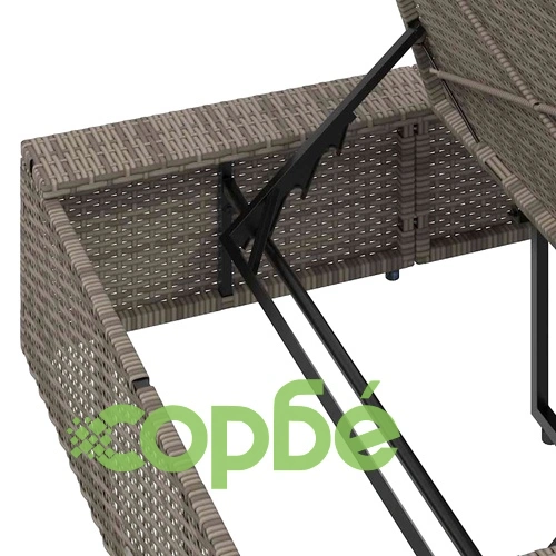 Шезлонг с плаваща възглавница Grey Poly Rattan ➤ топ цена ➤ sorbe.bg