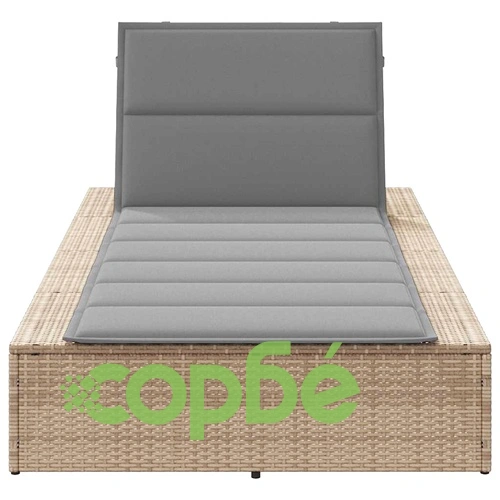 Шезлонг с плаваща възглавница Beige Poly Rattan ➤ топ цена ➤ sorbe.bg