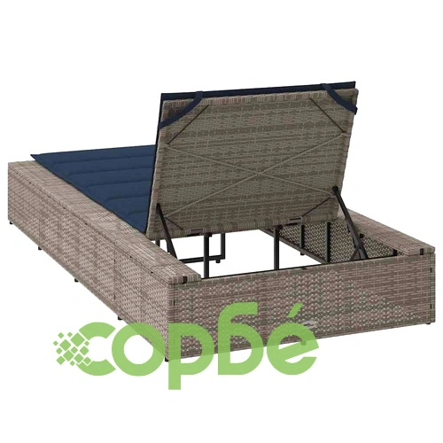 Шезлонг с плаваща възглавница Grey Poly Rattan ➤ топ цена ➤ sorbe.bg